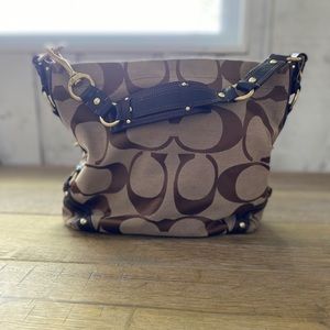 Coach Pattern Brown Bucket Bag